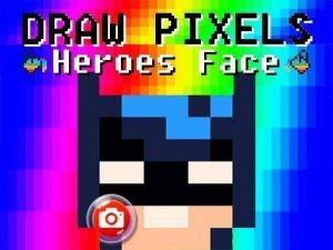 Draw Pixels Heroes Face Puzzle Game - Pixel Art Puzzle