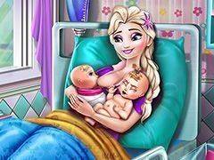 Elsa Mommy Twins Birth Online Caring Game