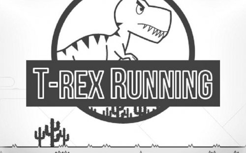 T-Rex Running Black and White - Dino Adventure Game - Ludoryx free online game